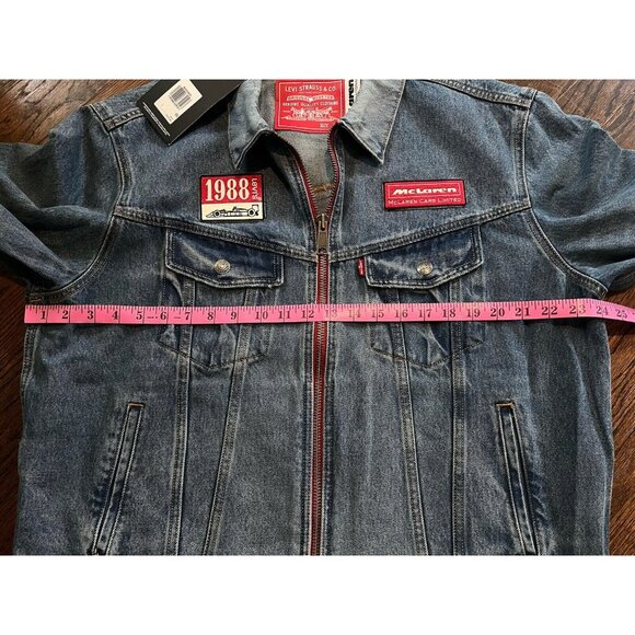 NWT Levi's x Mclaren Racing Heritage 501® Medium Indigo Trucker Jacket Mens Sz L - Picture 7 of 9